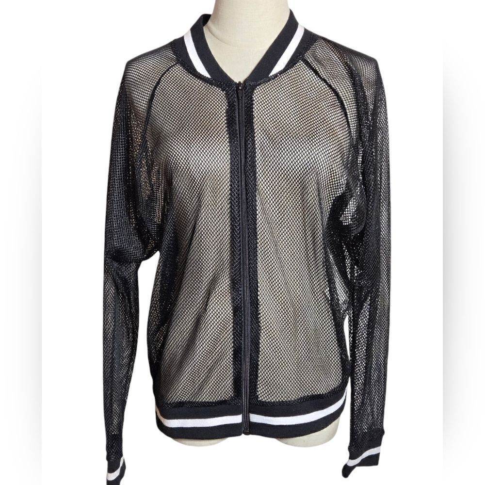 Revolution Dancewear Black Fishnet Bomber Style Club Dancer Jacket
